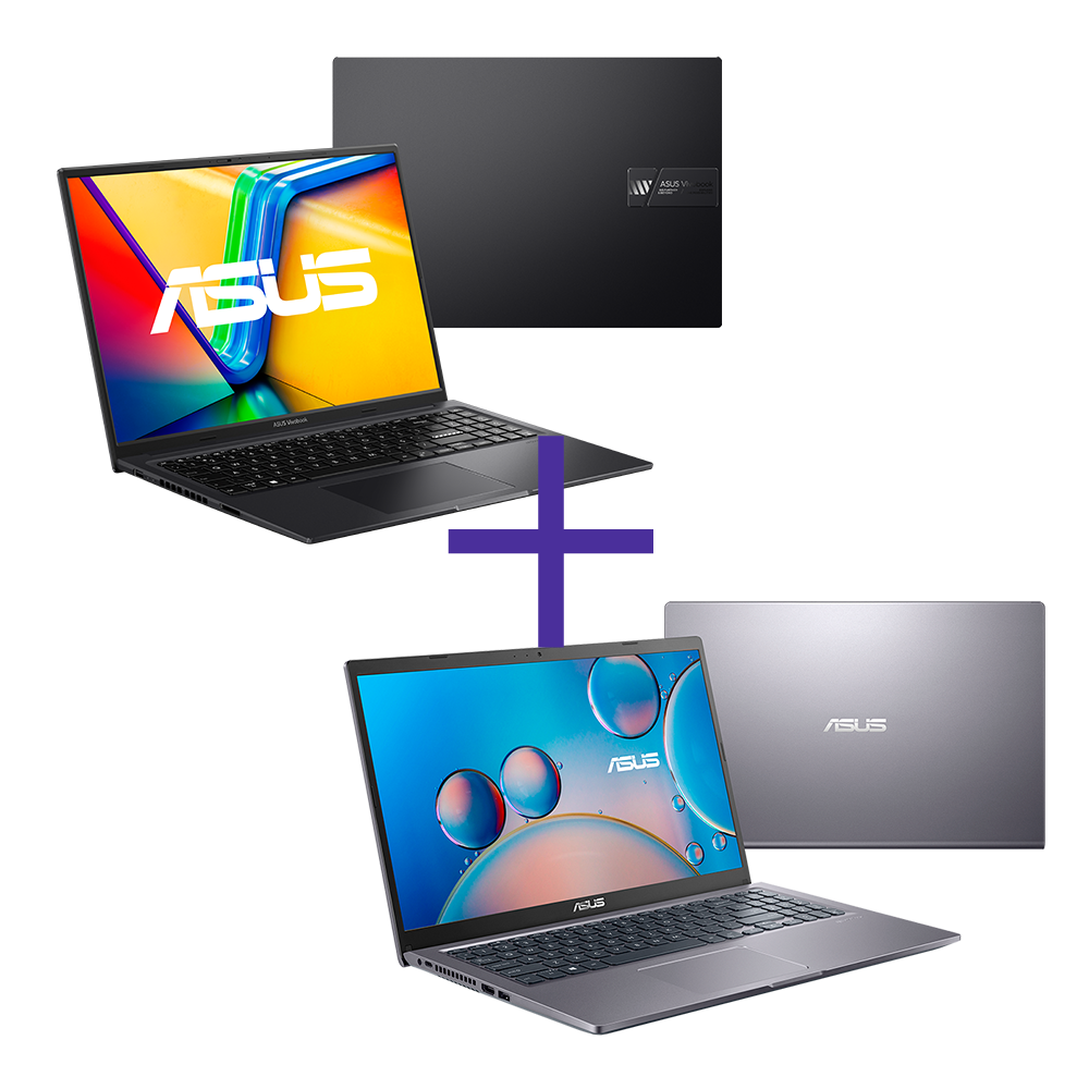 Notebook ASUS Vivobook 16X K3605ZF-N1298 Indie Black + Notebook ASUS X515MA-BR623 Cinza