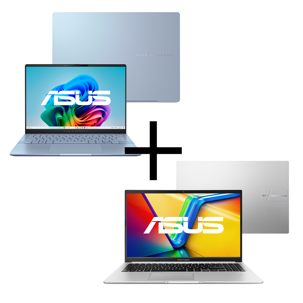 Notebook ASUS Vivobook S 14 S5406SA-PP218W Mist Blue + Notebook ASUS Vivobook 15 M1502YA-NJ493 Cool Silver